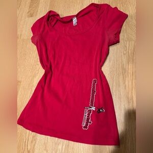 Bella Red Pin Up Girl Graphic Tee Y2K Alt